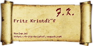 Fritz Kristóf névjegykártya