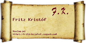 Fritz Kristóf névjegykártya